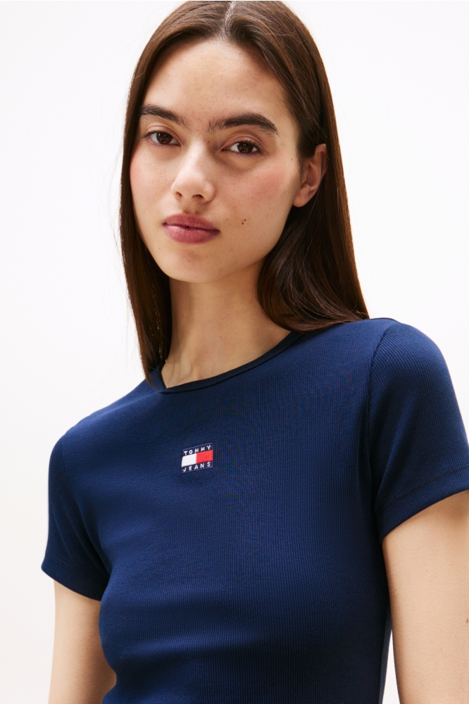 TJW SLIM BADGE RIB T DW0DW17881 C1G DARK NIGHT NAVY